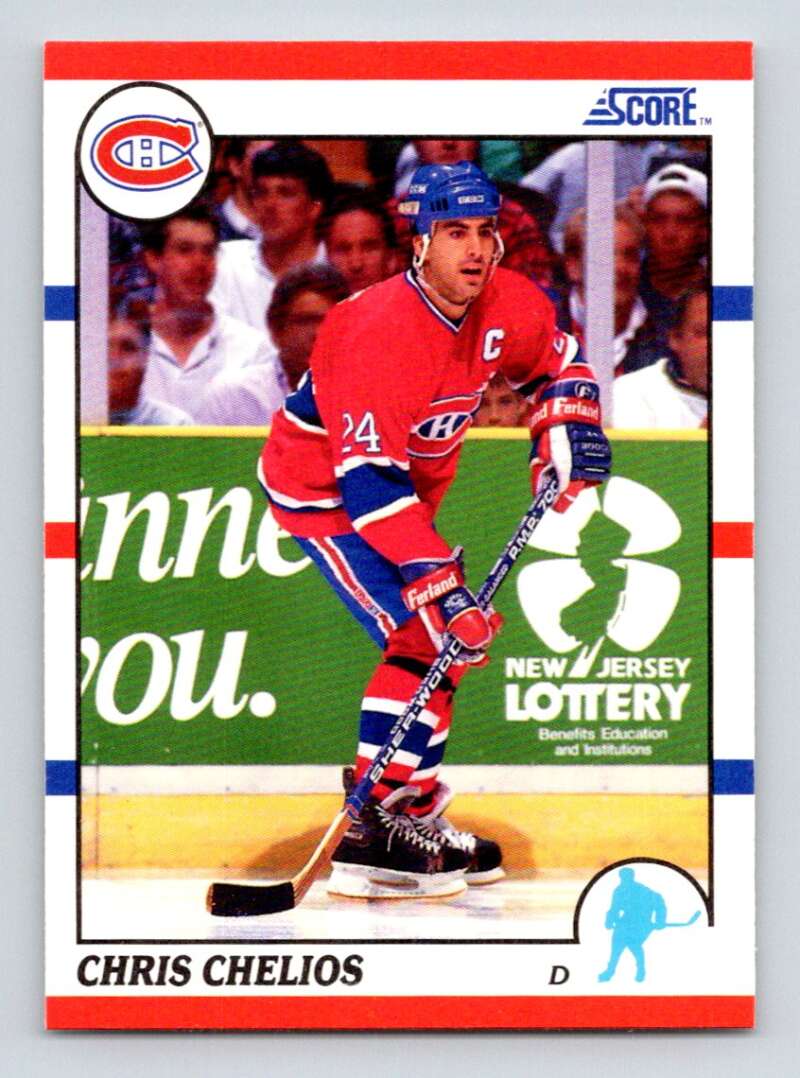 1990-91 Score American #15 Chris Chelios Montreal Canadiens Image 1