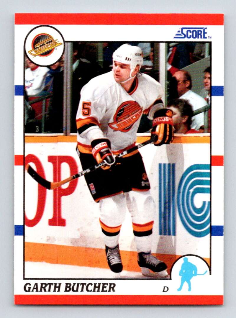 1990-91 Score American #18 Garth Butcher Vancouver Canucks Image 1