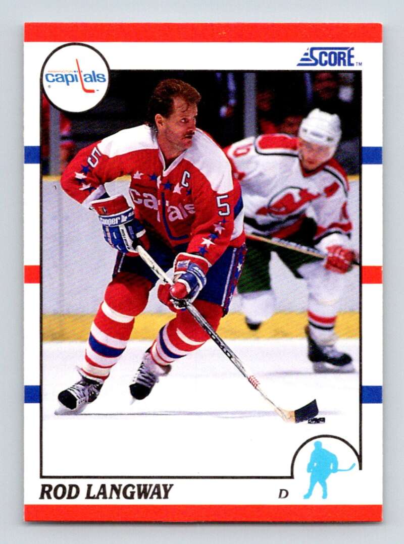1990-91 Score American #20 Rod Langway Washington Capitals Image 1