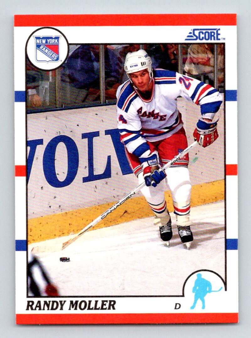 1990-91 Score American #45 Randy Moller New York Rangers Image 1