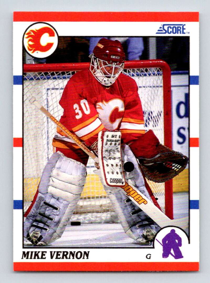 1990-91 Score American #52 Mike Vernon Calgary Flames Image 1