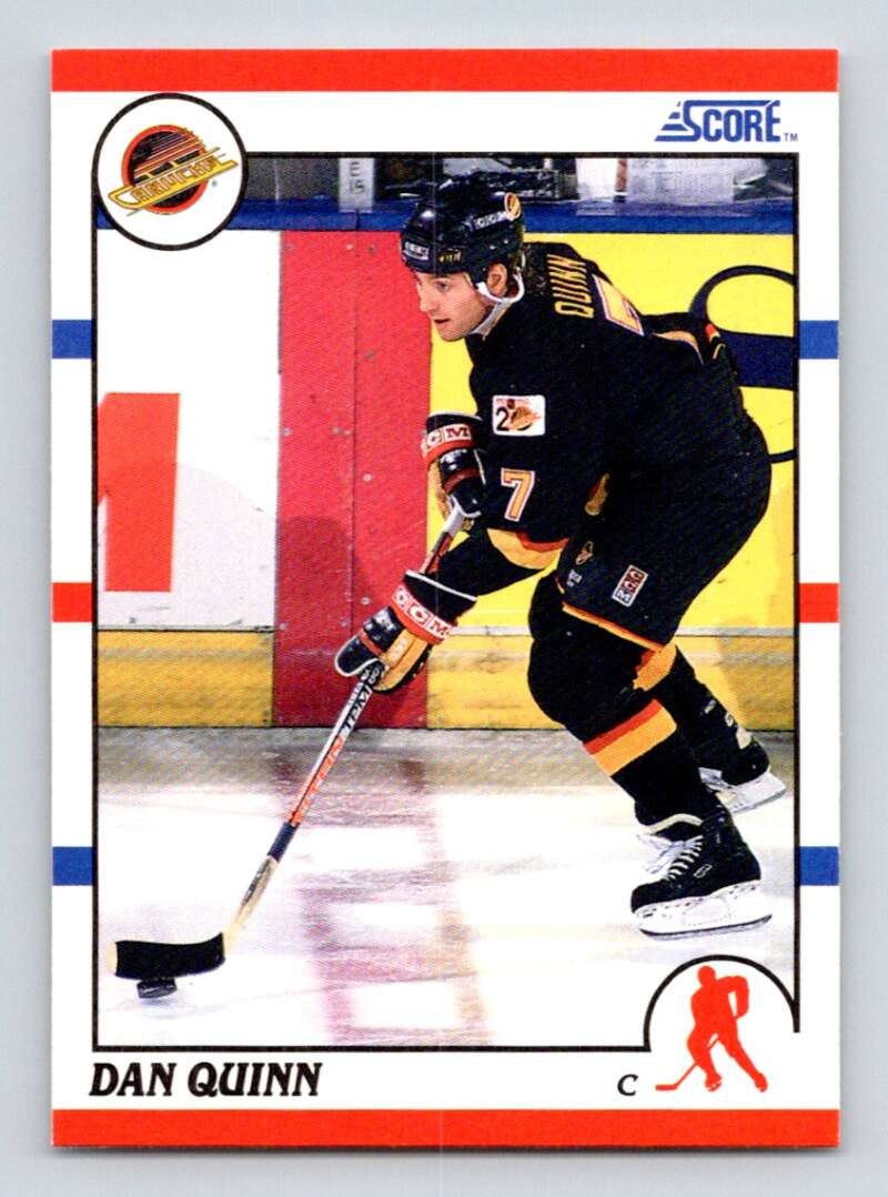 1990-91 Score American #55 Dan Quinn Vancouver Canucks Image 1