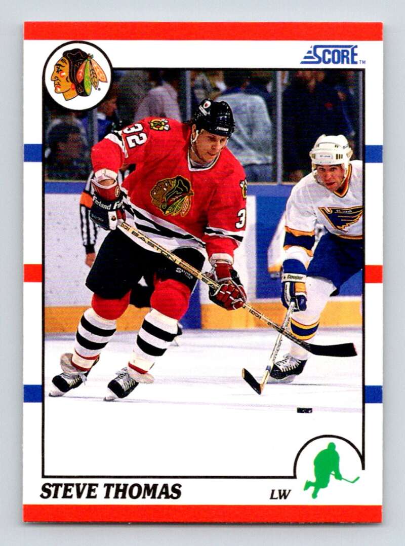 1990-91 Score American #66 Steve Thomas Chicago Blackhawks Image 1