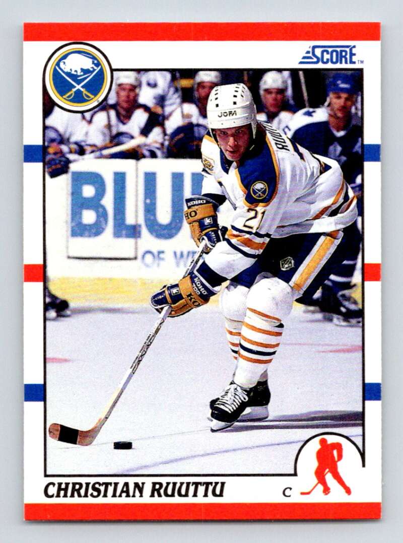 1990-91 Score American #77 Christian Ruuttu Buffalo Sabres Image 1