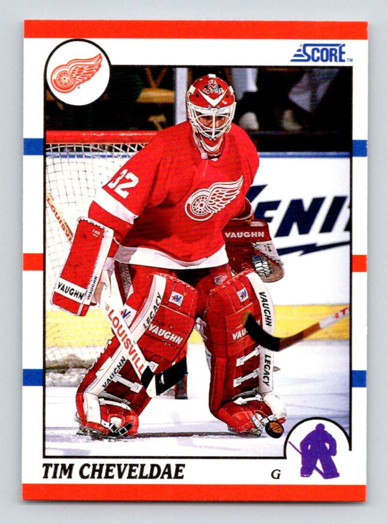 1990-91 Score American #87 Tim Cheveldae RC Rookie Detroit Red Wings Image 1