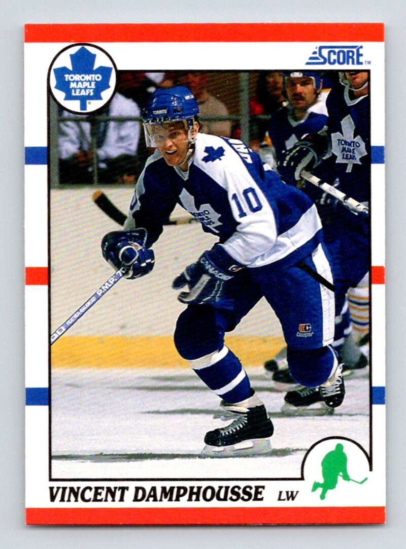 1990-91 Score American #95 Vincent Damphousse Toronto Maple Leafs Image 1