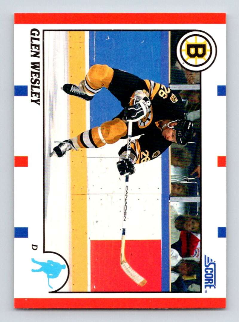 1990-91 Score American #97 Glen Wesley Boston Bruins Image 1