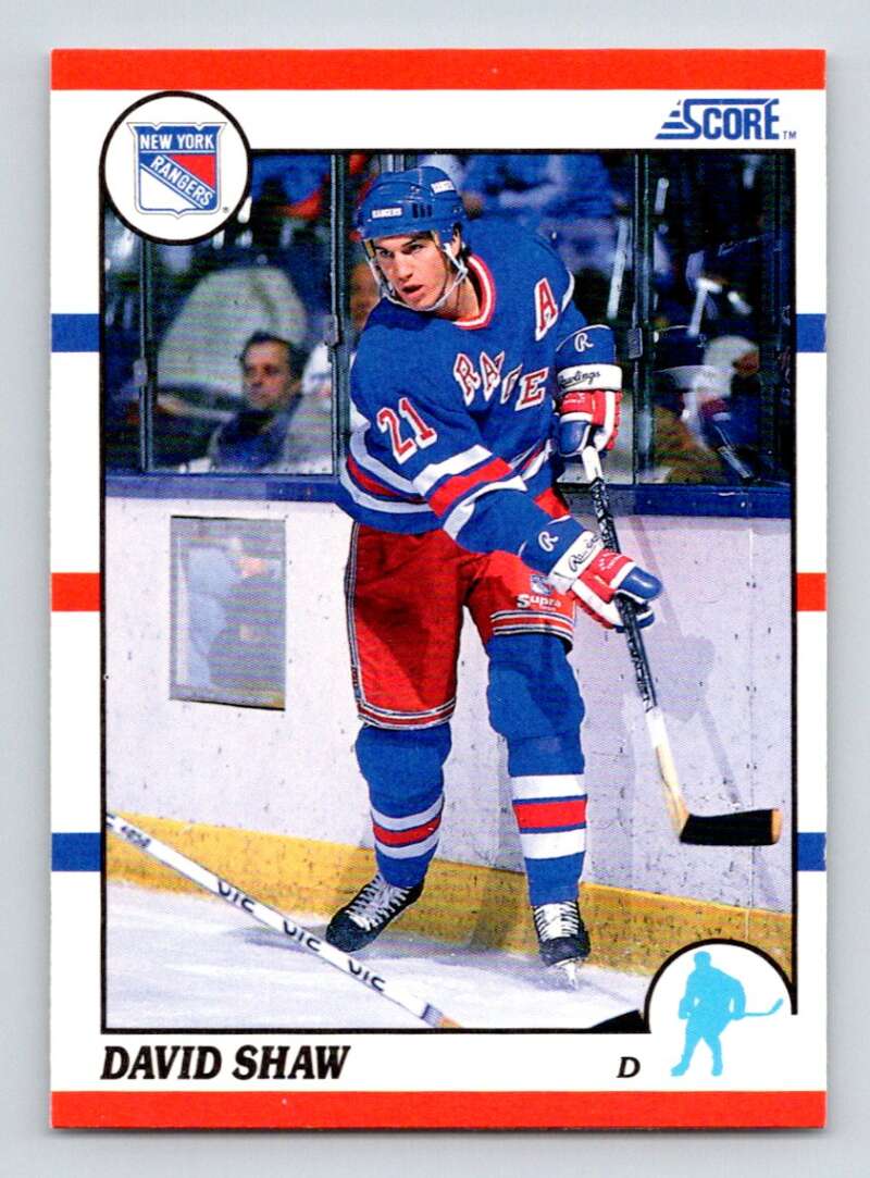 1990-91 Score American #98 David Shaw New York Rangers Image 1