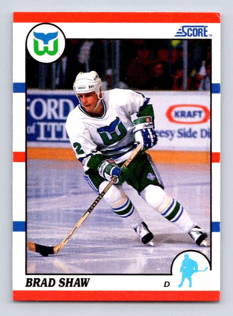 1990-91 Score American #99 Brad Shaw RC Rookie Hartford Whalers Image 1