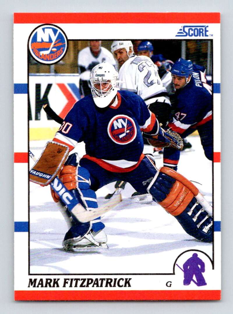 1990-91 Score American #102 Mark Fitzpatrick RC Rookie New York Islanders Image 1