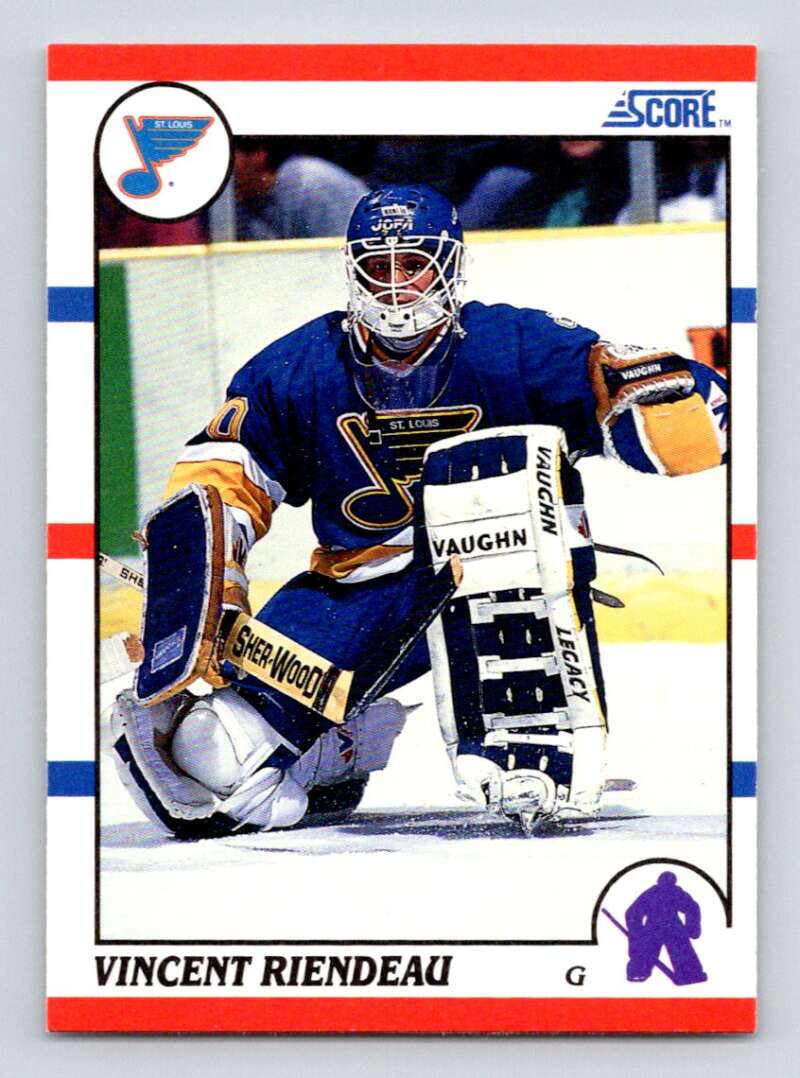 1990-91 Score American #107 Vincent Riendeau RC Rookie St. Louis Blues Image 1