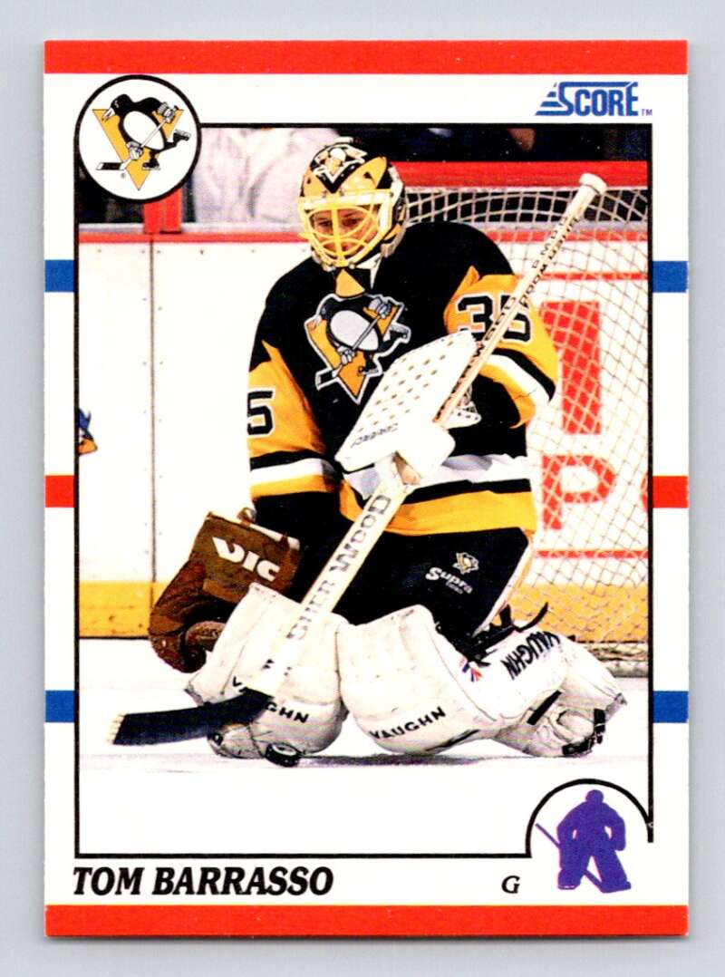 1990-91 Score American #121 Tom Barrasso Pittsburgh Penguins Image 1