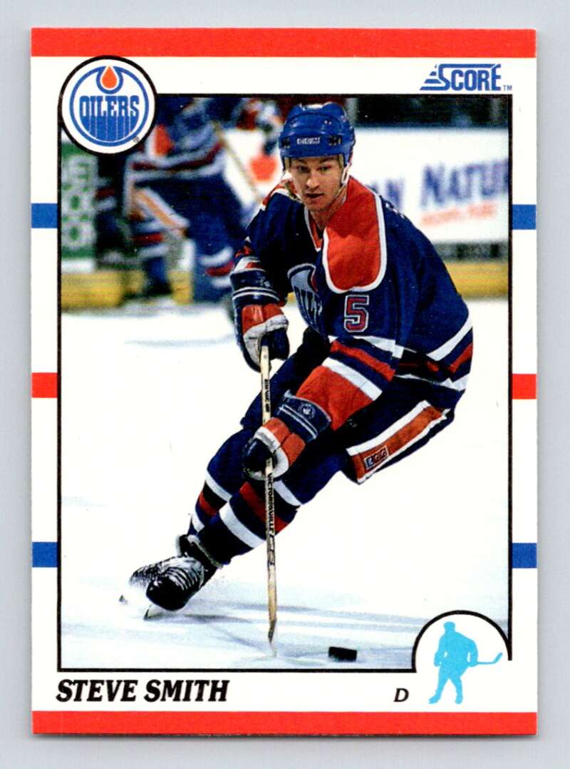 1990-91 Score American #129 Steve Smith Edmonton Oilers Image 1