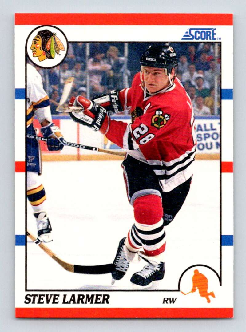 1990-91 Score American #135 Steve Larmer Chicago Blackhawks Image 1