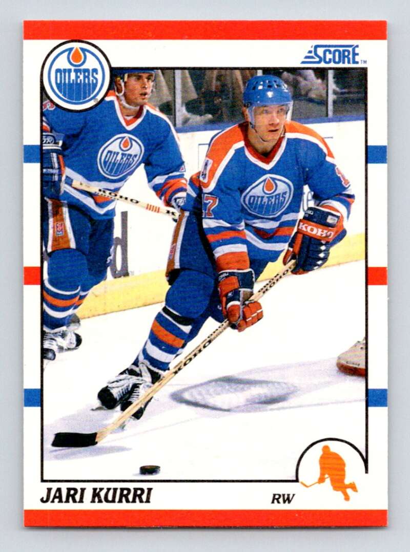 1990-91 Score American #158 Jari Kurri Edmonton Oilers Image 1