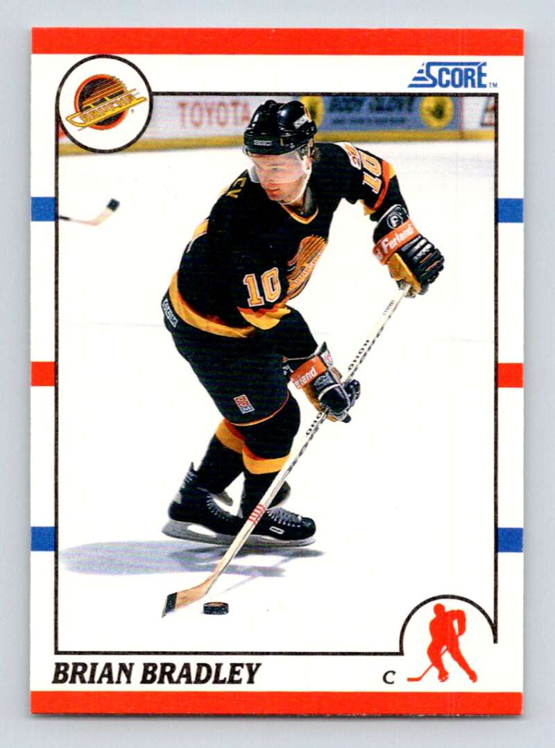 1990-91 Score American #198 Brian Bradley Vancouver Canucks Image 1
