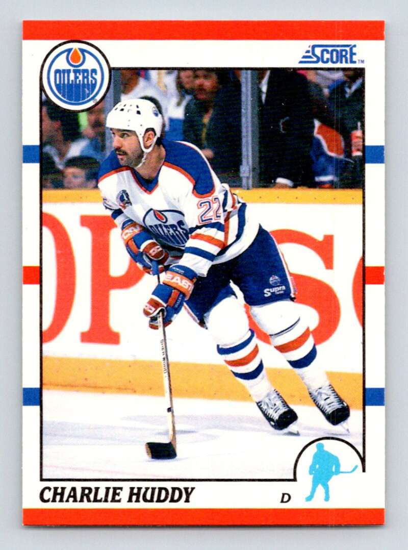 1990-91 Score American #199 Charlie Huddy Edmonton Oilers Image 1