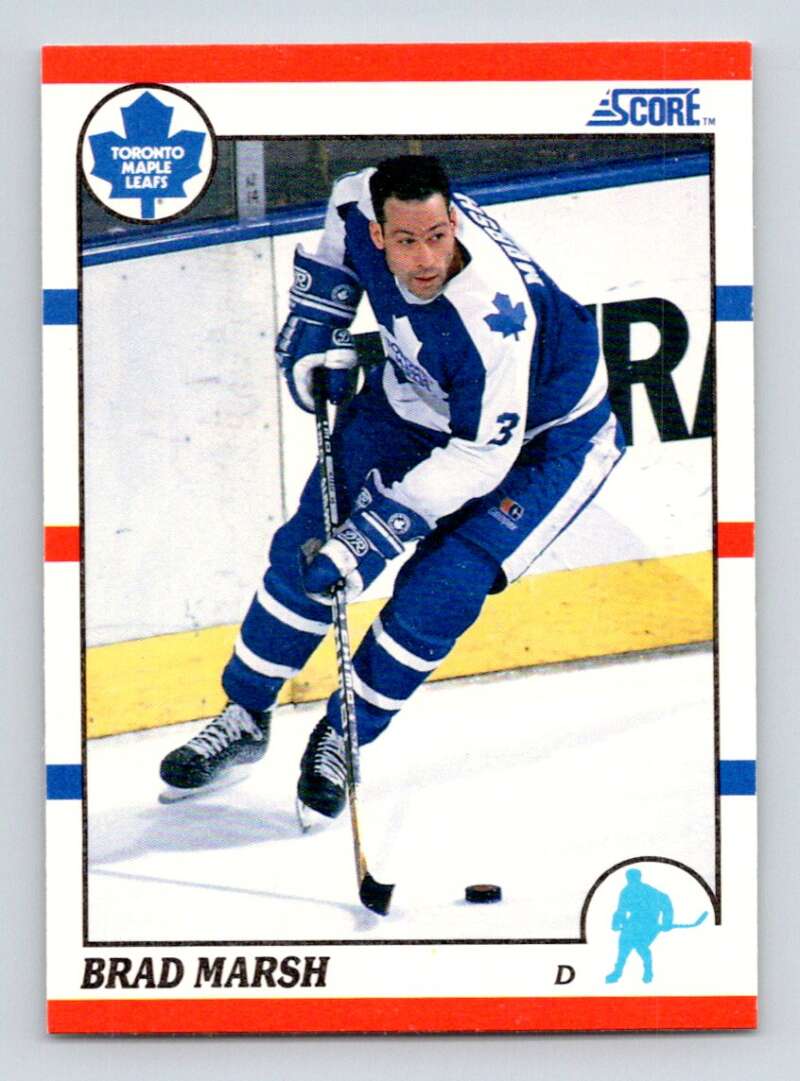 1990-91 Score American #219 Brad Marsh Toronto Maple Leafs Image 1