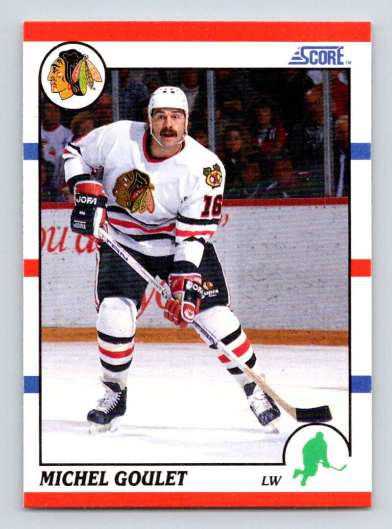 1990-91 Score American #221 Michel Goulet Chicago Blackhawks Image 1