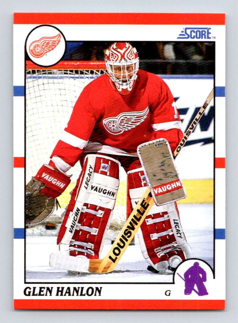 1990-91 Score American #228 Glen Hanlon Detroit Red Wings Image 1