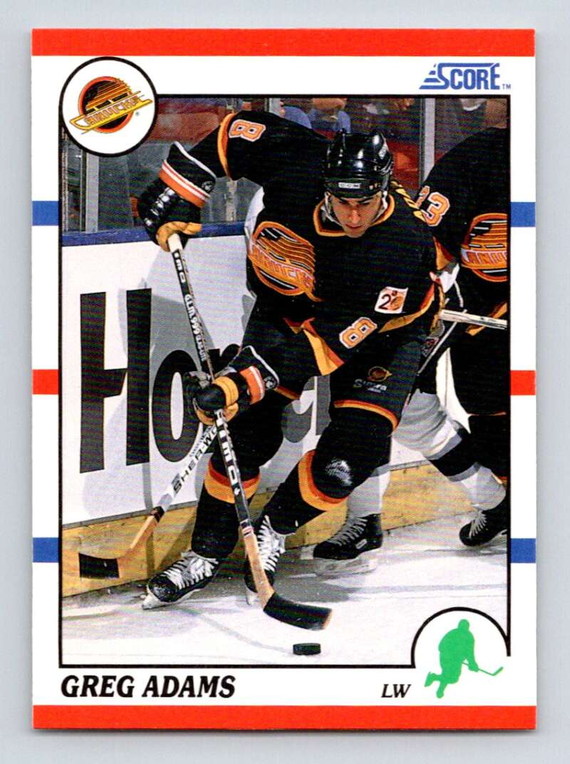 1990-91 Score American #240 Greg Adams Vancouver Canucks Image 1