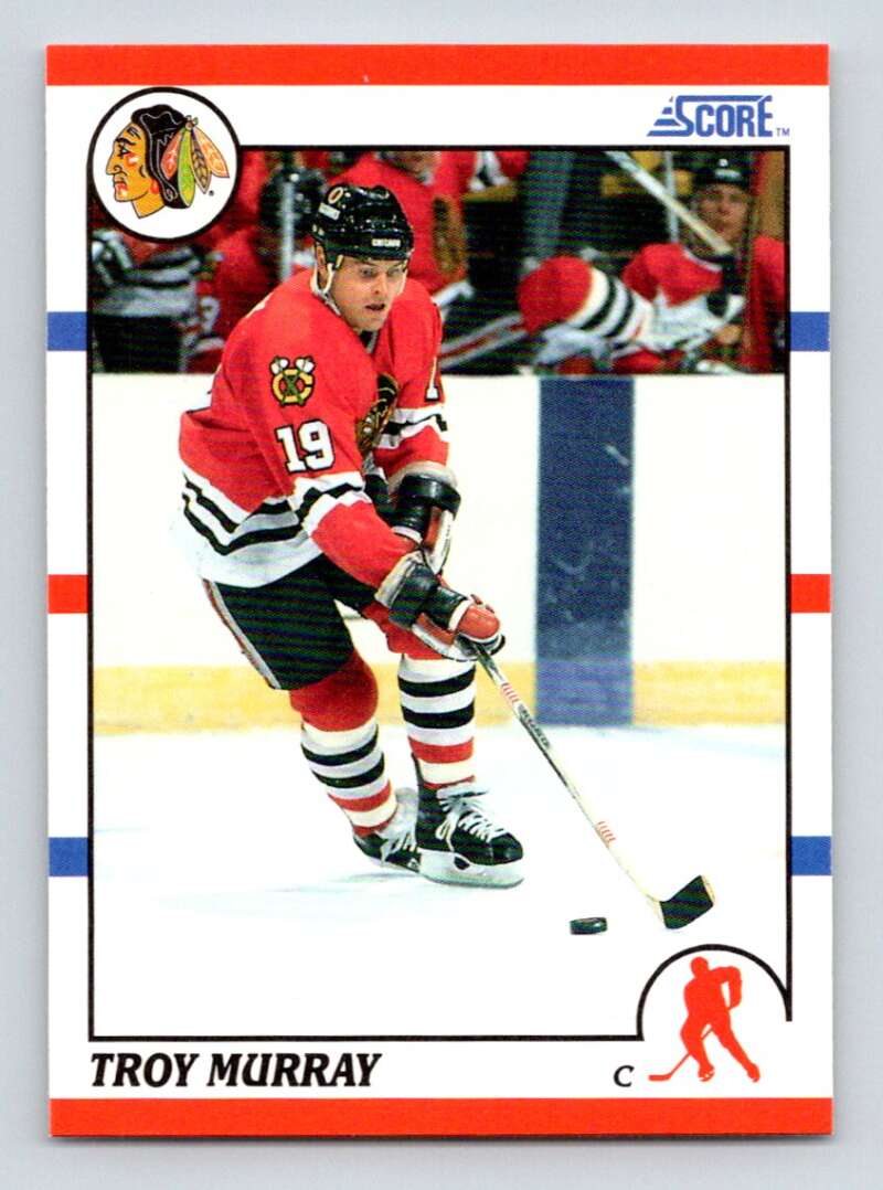 1990-91 Score American #243 Troy Murray Chicago Blackhawks Image 1