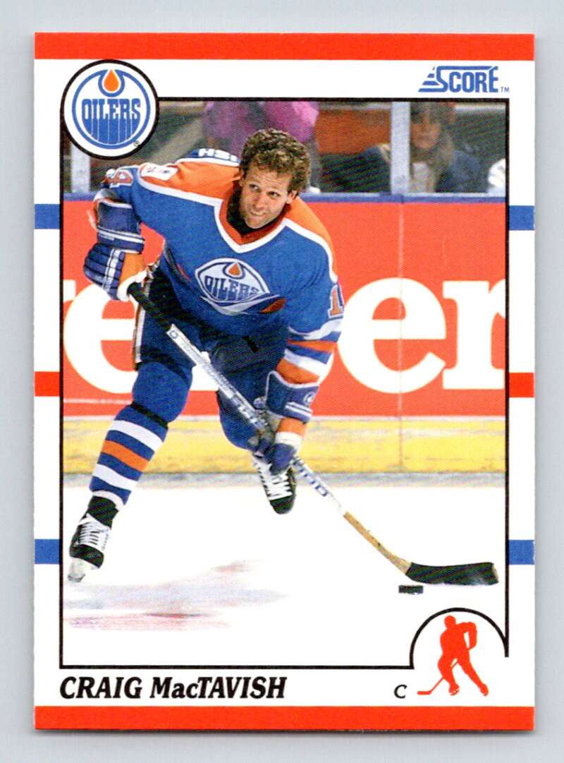1990-91 Score American #258 Craig MacTavish Edmonton Oilers Image 1