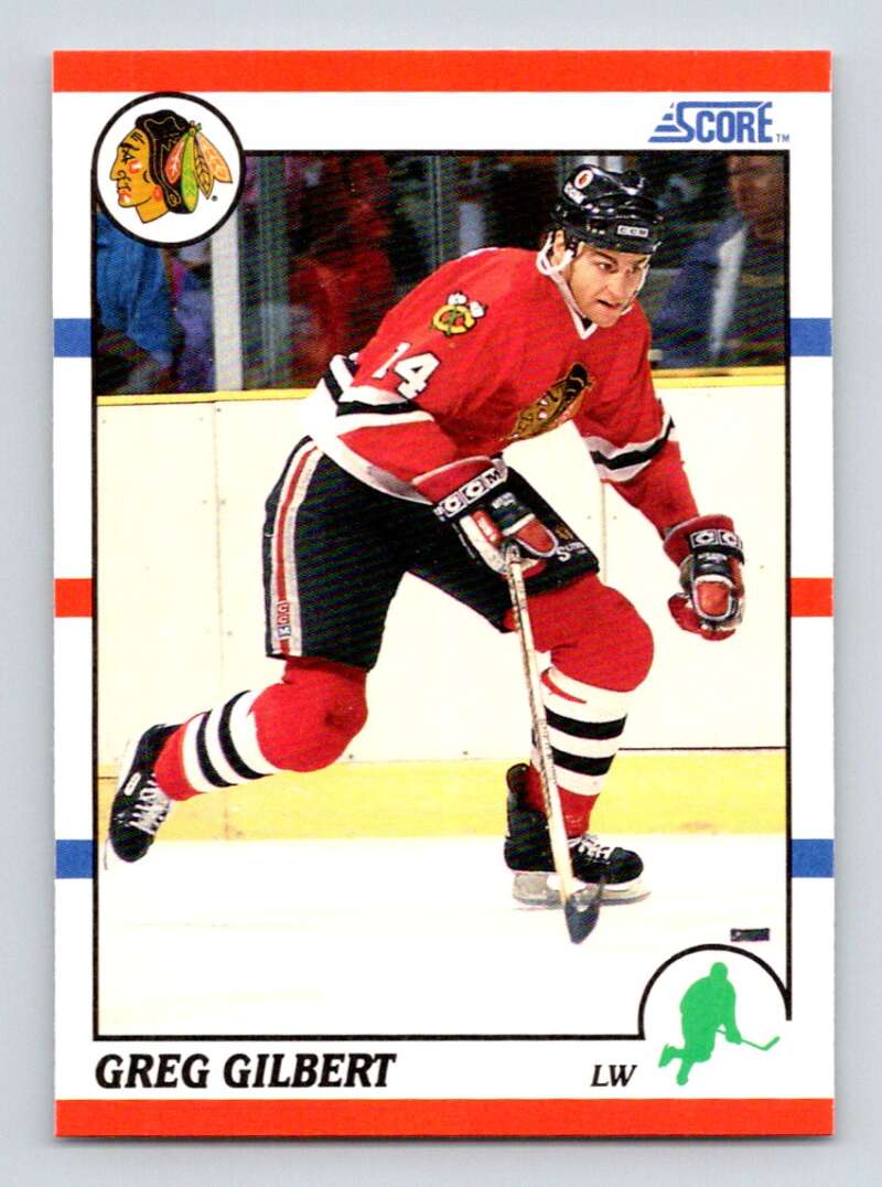 1990-91 Score American #264 Greg Gilbert Chicago Blackhawks Image 1