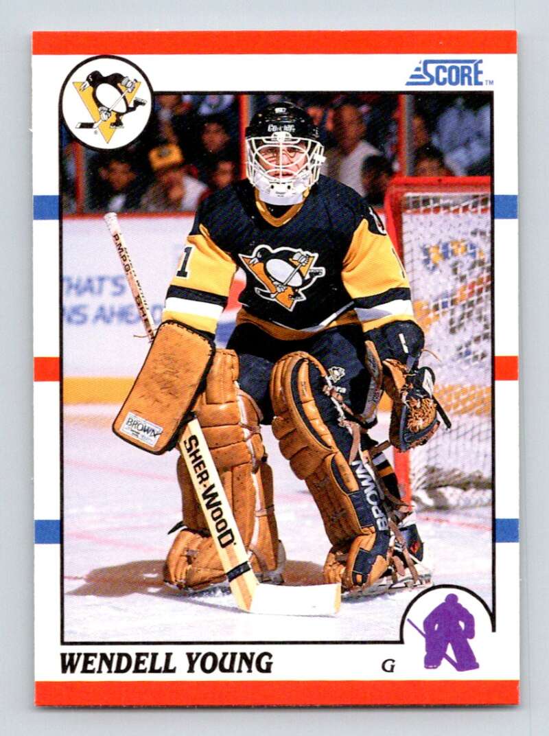 1990-91 Score American #298 Wendell Young RC Rookie Pittsburgh Penguins Image 1