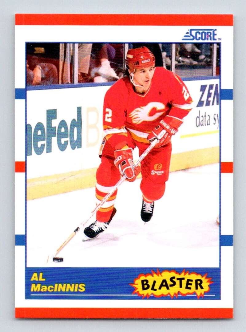1990-91 Score American #335 Al MacInnis Calgary Flames Image 1