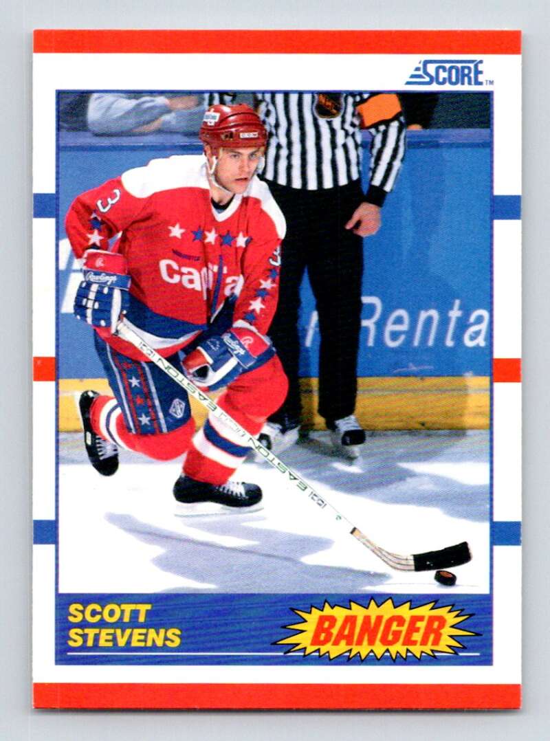 1990-91 Score American #341 Scott Stevens Washington Capitals Image 1