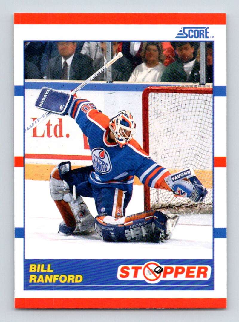1990-91 Score American #345 Bill Ranford Edmonton Oilers Image 1
