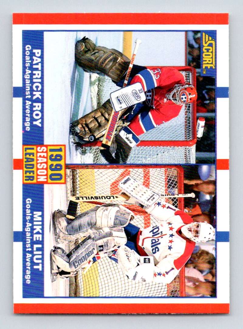 1990-91 Score American #354 Patrick Roy/Mike Liut LL Canadiens/Capitals Image 1