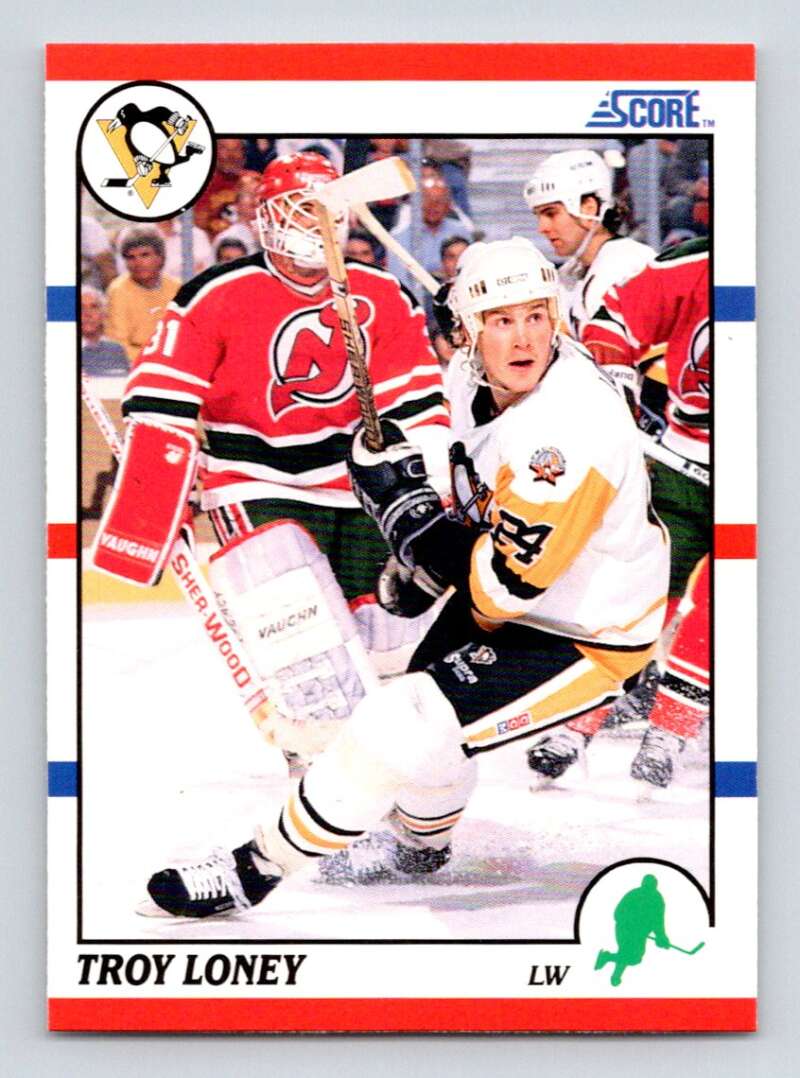 1990-91 Score American #371 Troy Loney RC Rookie Pittsburgh Penguins Image 1