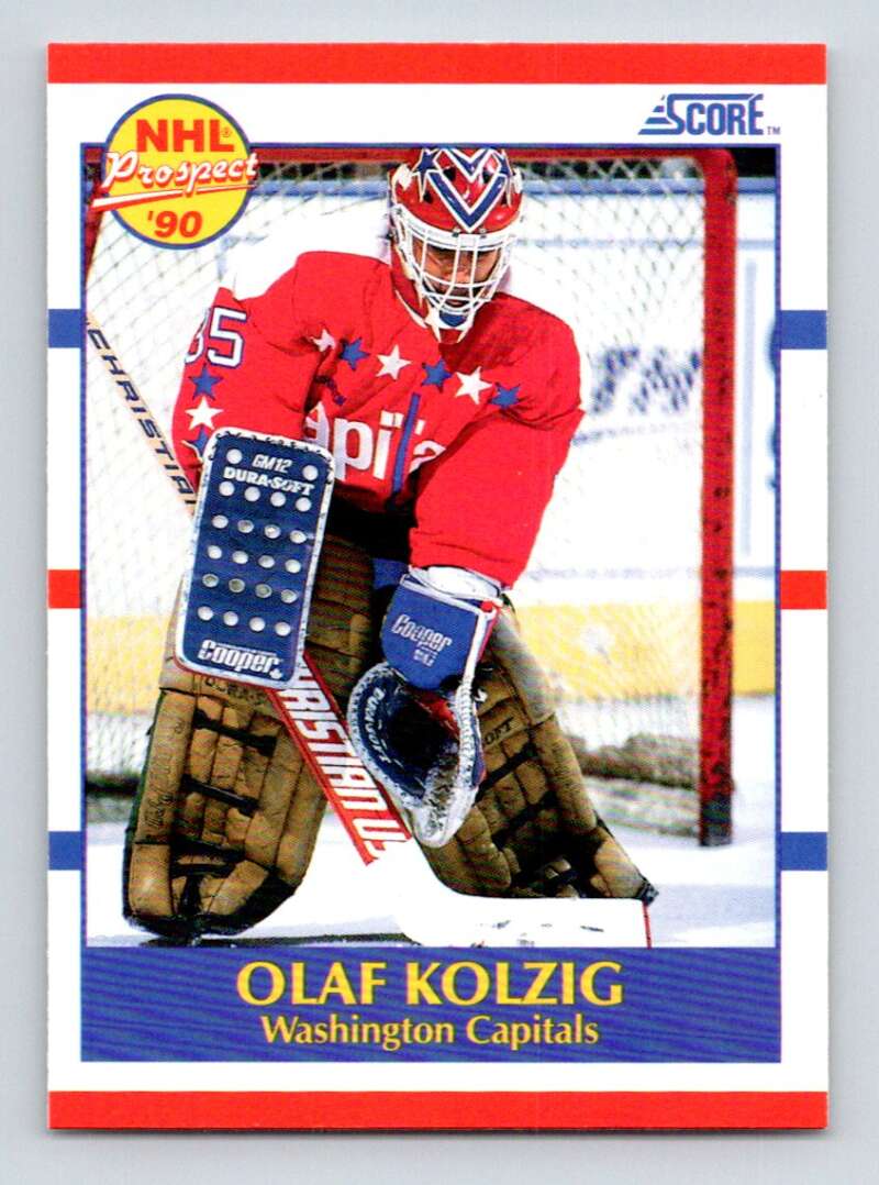1990-91 Score American #392 Olaf Kolzig RC Rookie Washington Capitals Image 1