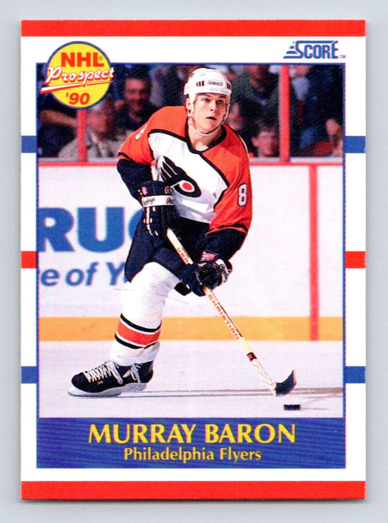 1990-91 Score American #399 Murray Baron RC Rookie Philadelphia Flyers Image 1