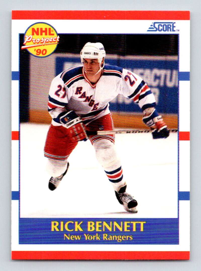 1990-91 Score American #400 Rick Bennett RC Rookie New York Rangers Image 1