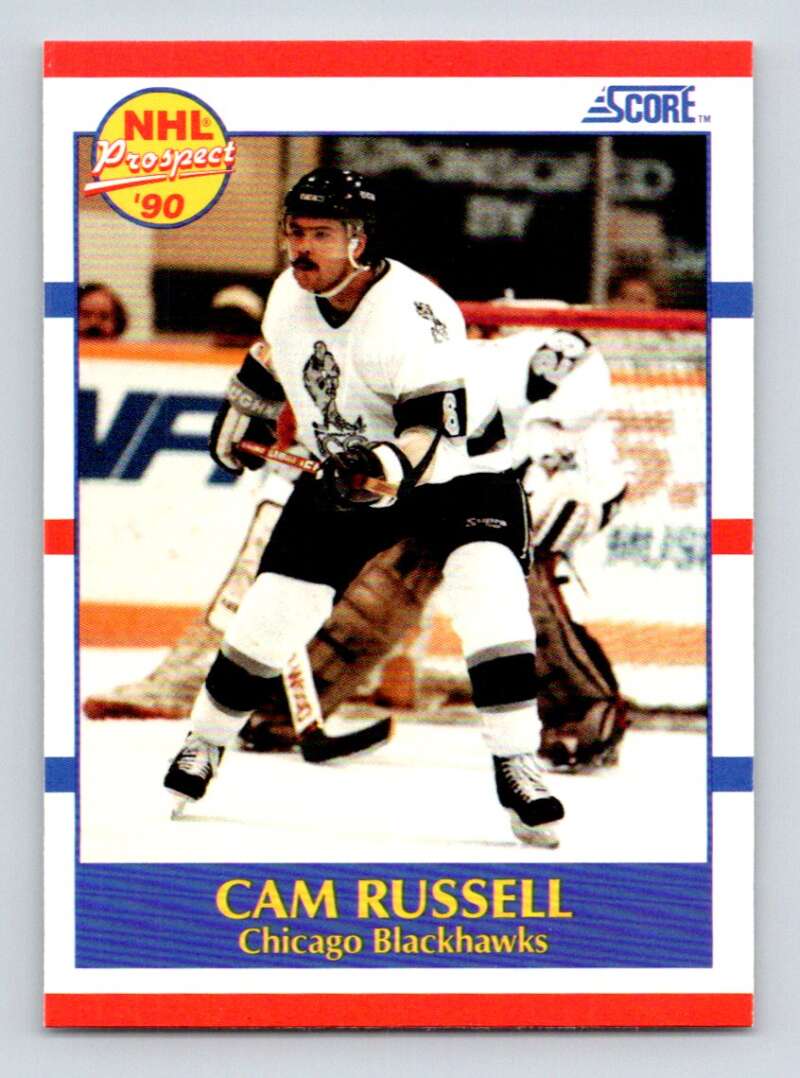 1990-91 Score American #408 Cam Russell RC Rookie Chicago Blackhawks Image 1