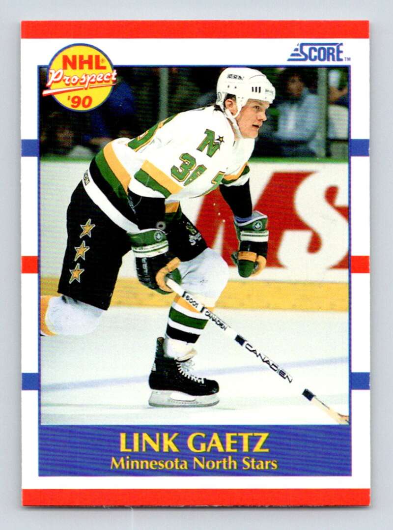 1990-91 Score American #411 Link Gaetz RC Rookie Minnesota North Stars Image 1