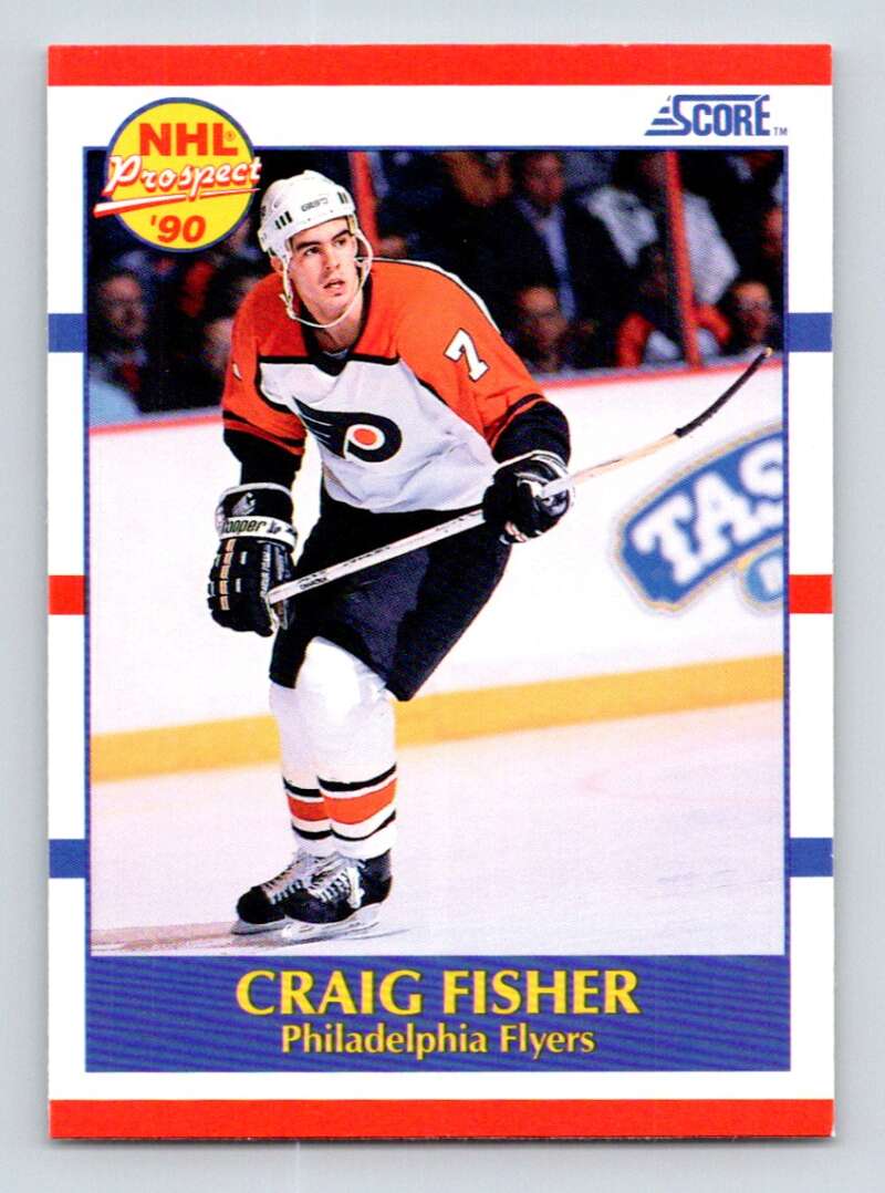 1990-91 Score American #412 Craig Fisher RC Rookie Philadelphia Flyers Image 1