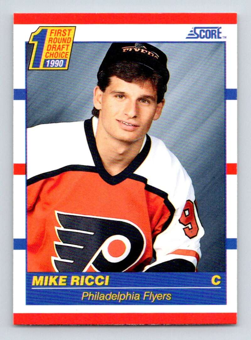 1990-91 Score American #433 Mike Ricci RC Rookie Philadelphia Flyers Image 1