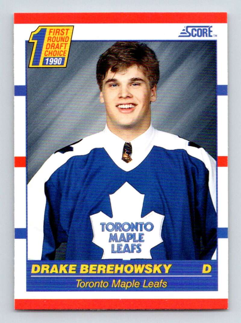 1990-91 Score American #434 Drake Berehowsky RC Rookie Toronto Maple Leafs Image 1