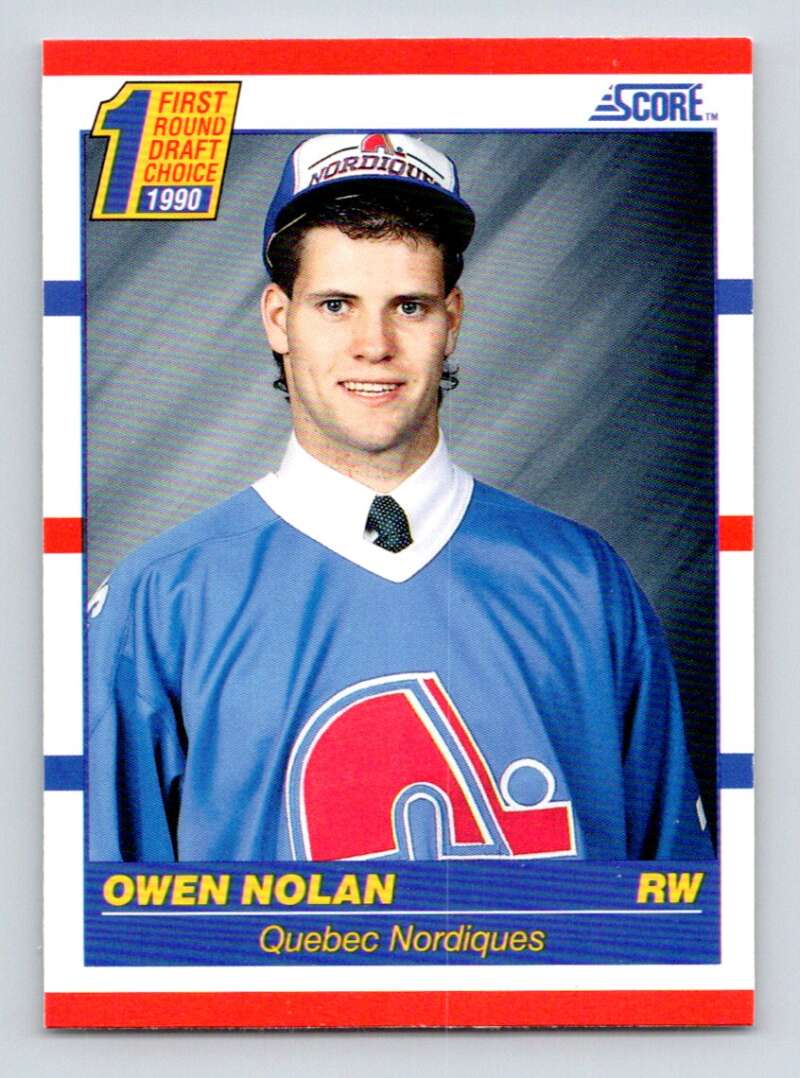 1990-91 Score American #435 Owen Nolan RC Rookie Quebec Nordiques Image 1