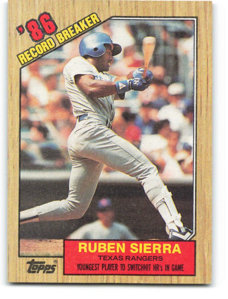 1987 Topps #6 Ruben Sierra Rangers RB Image 1