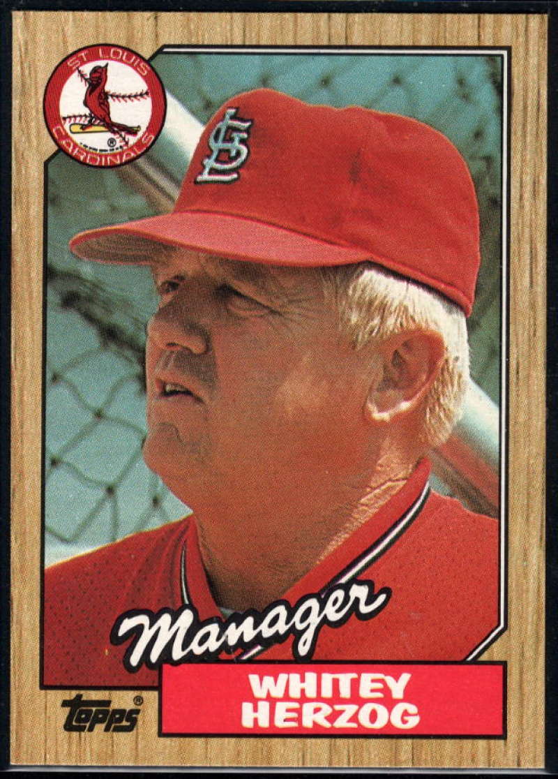 1987 Topps #243 Whitey Herzog Cardinals MG Image 1