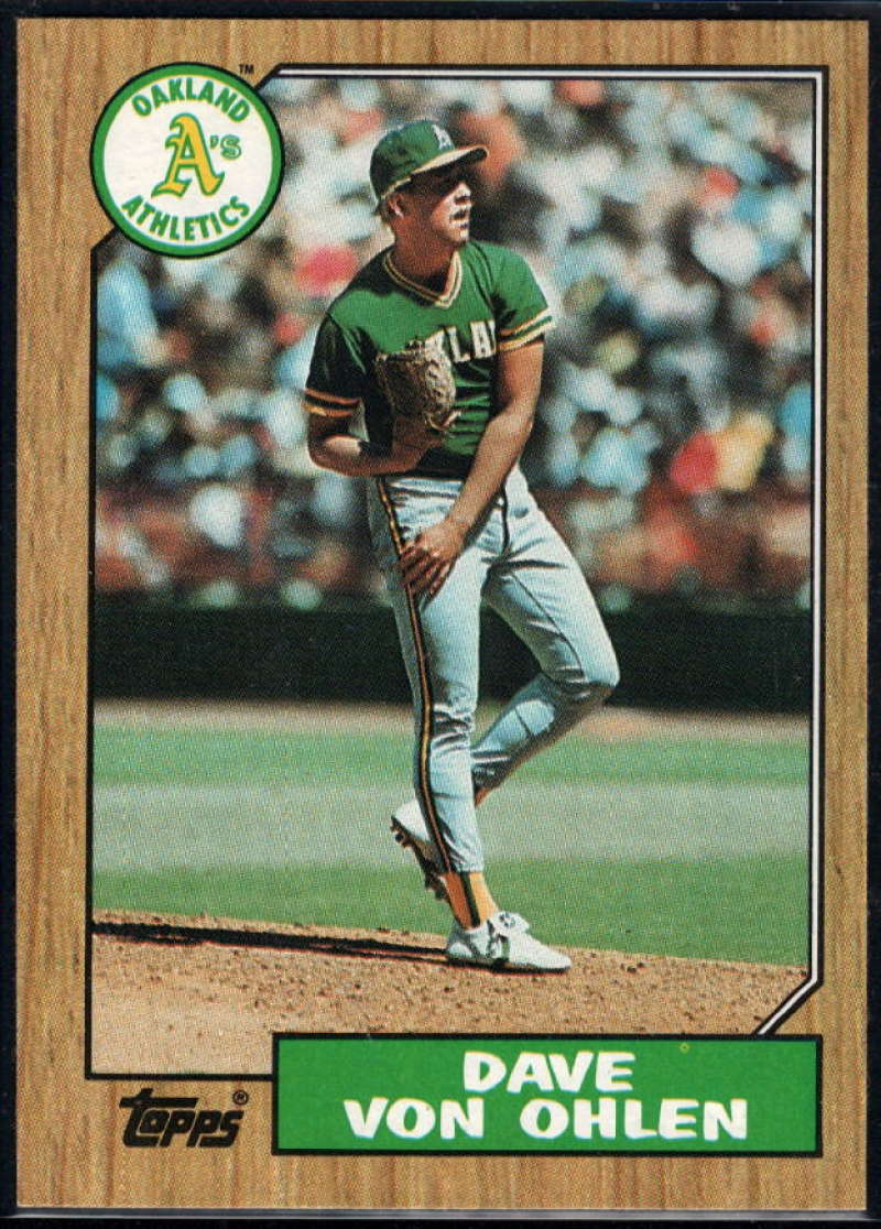1987 Topps #287 Dave Von Ohlen Athletics Image 1