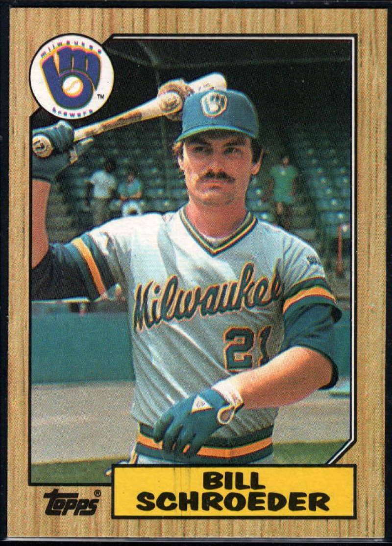 1987 Topps #302 Bill Schroeder Brewers Image 1