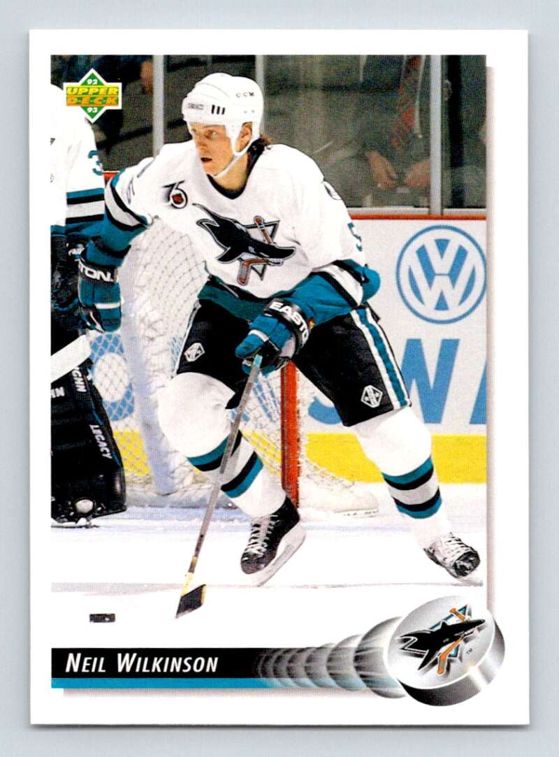 1992-93 Upper Deck Hockey #30 Neil Wilkinson San Jose Sharks Image 1