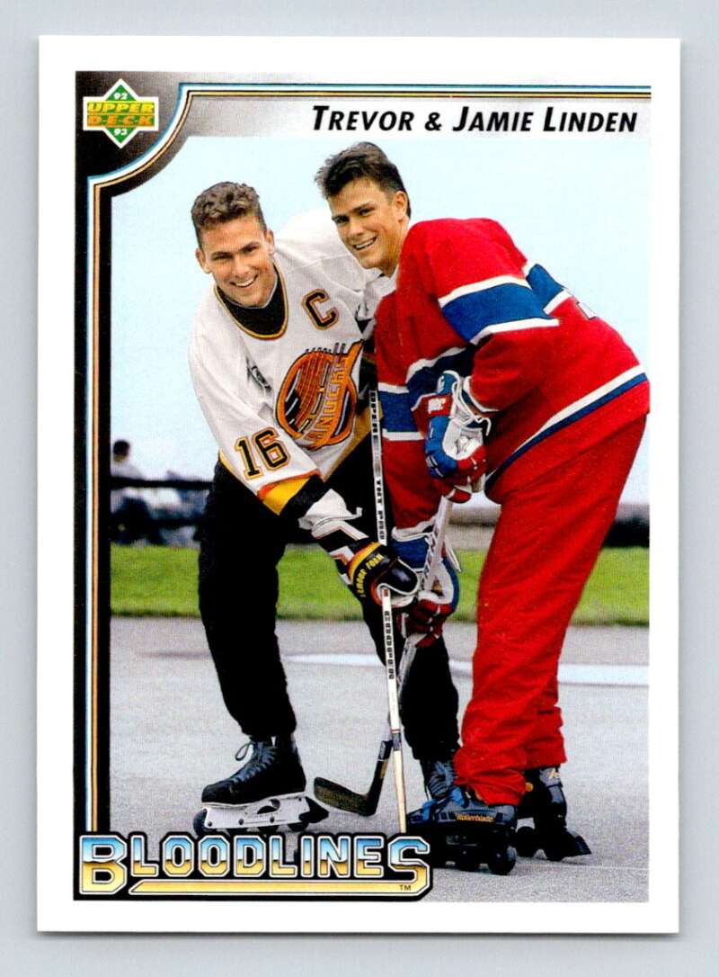 1992-93 Upper Deck Hockey #38 Trevor Linden/Jamie Linden Vancouver Canucks Image 1