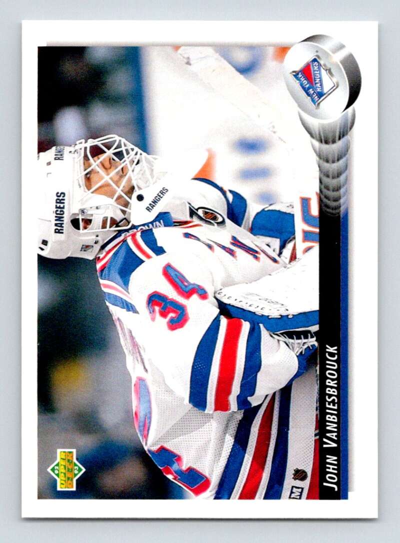 1992-93 Upper Deck Hockey #44 John Vanbiesbrouck New York Rangers Image 1